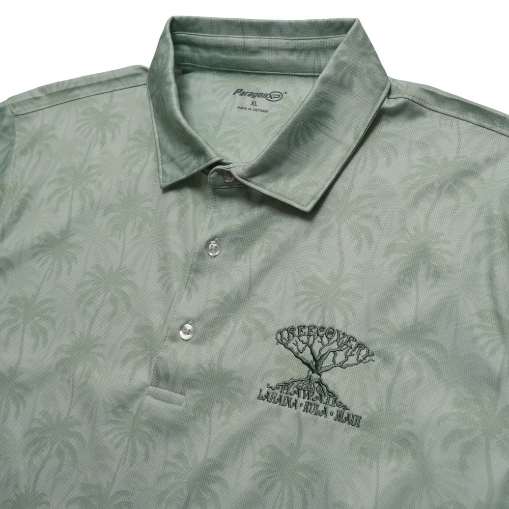 Treecovery Hawaii Maui Golf‎ Polo Shirt Mens XL Green Palm Paragon